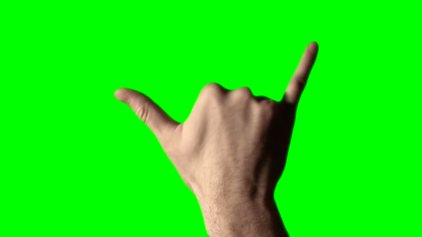 hang loose sign - green screen