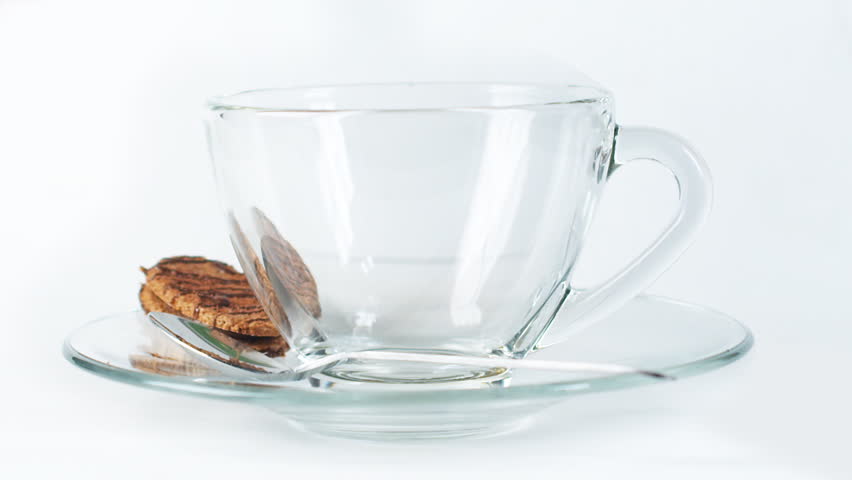 Cup of tea in slow motion