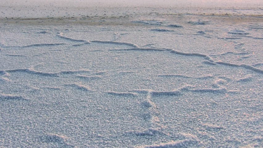 Salt lake, zoom in salt crystal texture, HD  