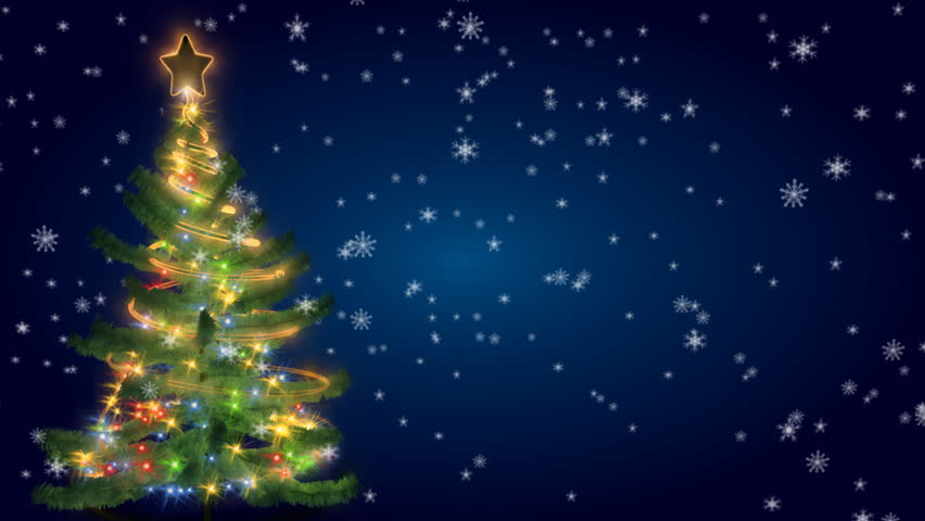 Christmas tree on blue background