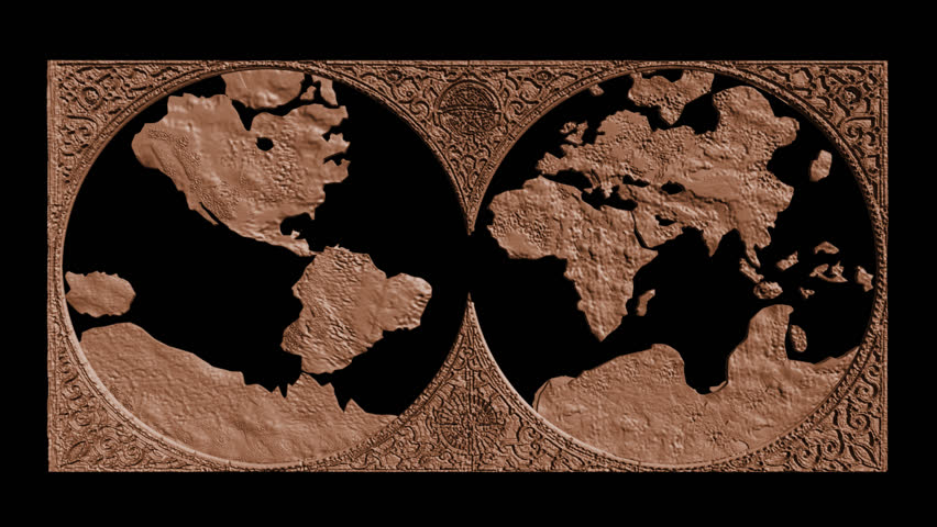 old world map morph to new world map. Alpha