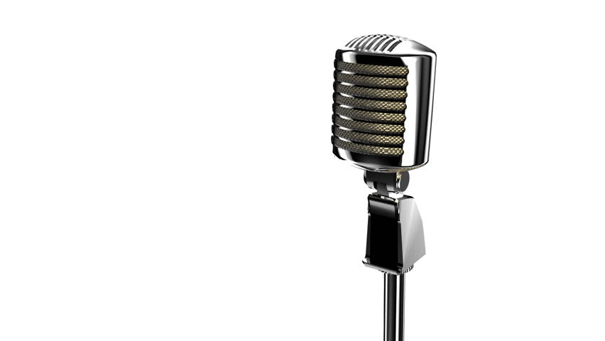 vintage mic with alpha matte, seamless loop