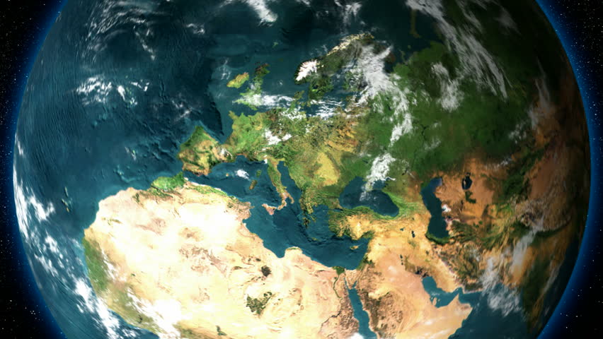 HD 1080 - Zoom out earth (through clouds to the space)