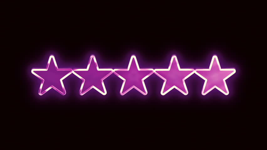 Five stars glide down in to the center of the screen in luxurious, old school motion graphics style.
