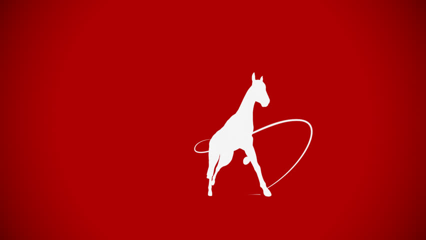 Horse gallop animation with copy space whiteboard backdrop