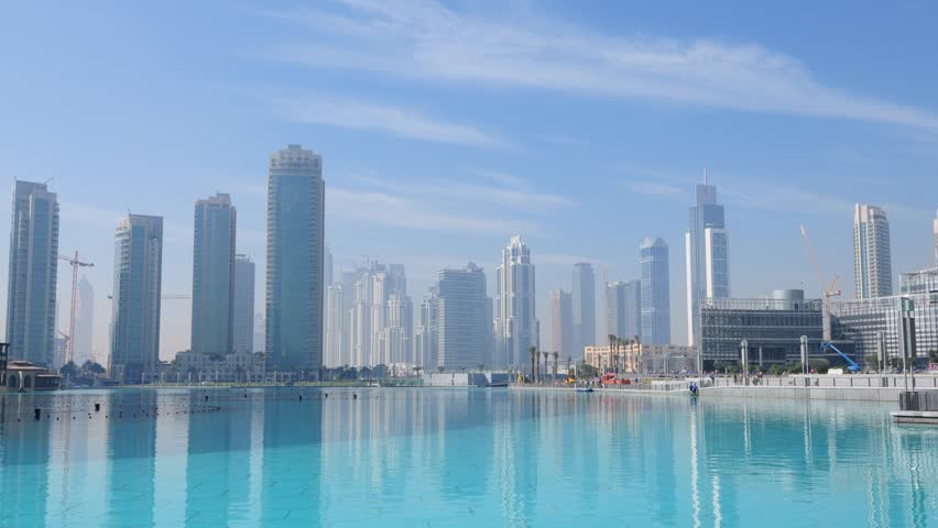 Downtown Burj Dubai or Downtown Burj Khalifa, Dubai United Arab Emirates, time lapse video taken in January 2010