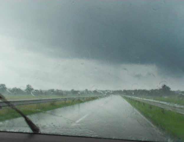 driving during heavy rain, windshield