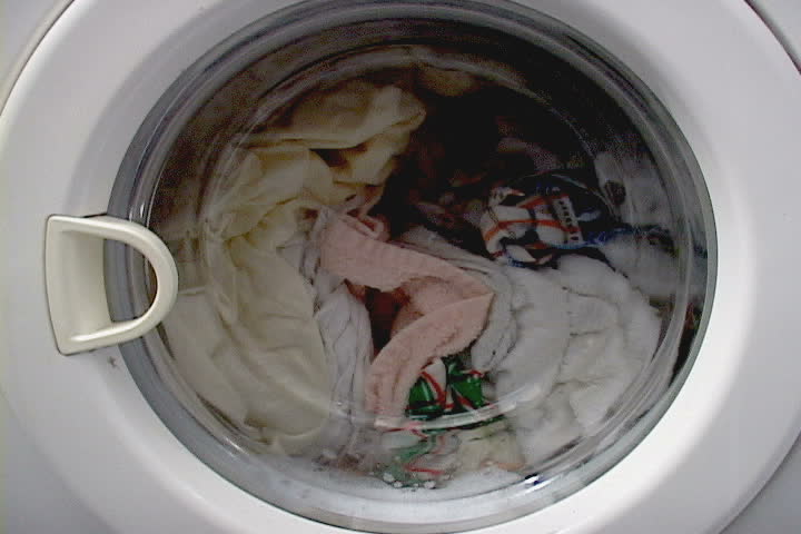 closeup of washing machine