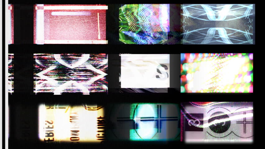 digital animation of hd screens showing static distortion and countdowns, all content self created