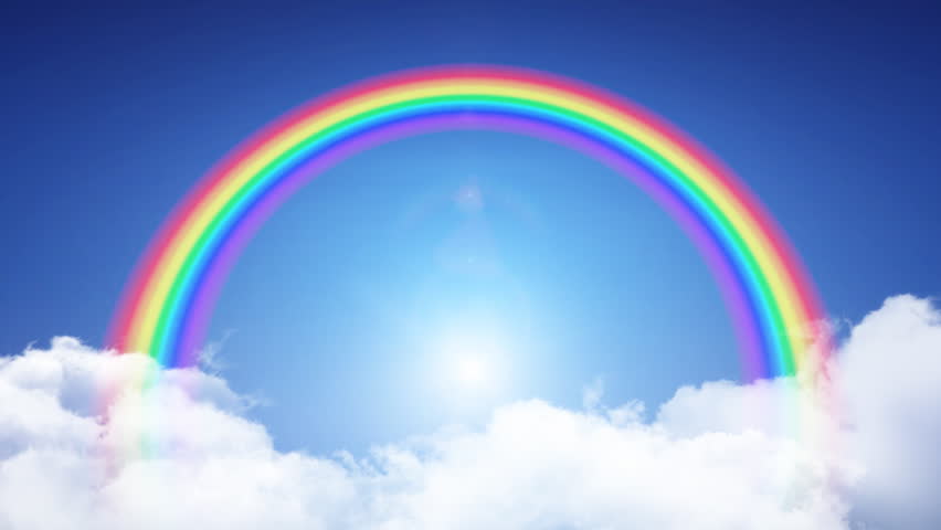 Rainbow in the sky.