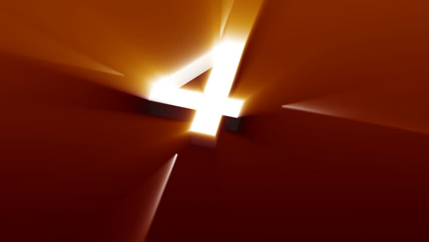 Orange countdown with a shine effect