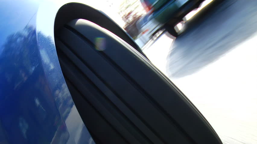 Blue sports car wheel