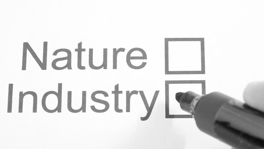 Nature or Industry ? (Checking NATURE) - symbol for protection of nature, HD 1920x1080