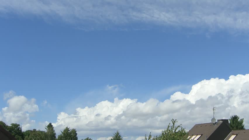 Time Lapse Movie just fast moving clouds and blue sky ( pan)