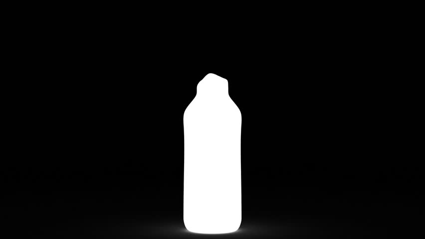 Water pour into bottle shape. Isolated on white. Alpha channel include.