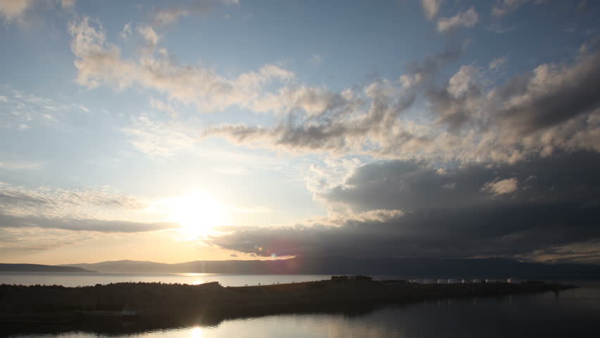 timelapse of setting sun over the sea in croatia