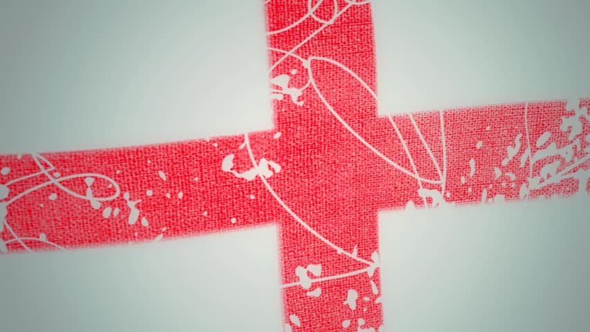Looping England grungy flag, waving in the wind.
