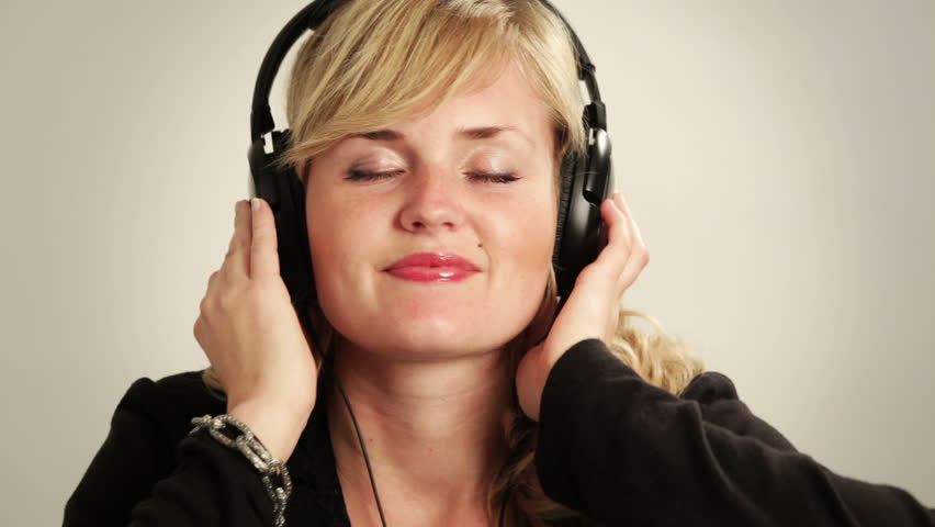 Girl listening in headphones