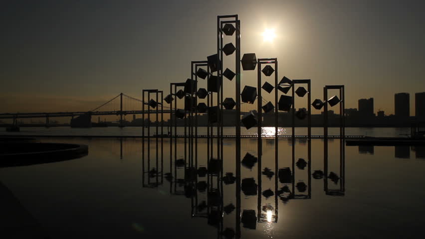 Tokyo Bay shoreline at sunset