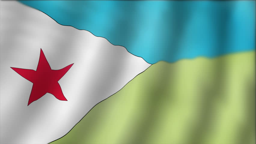 Djibouti - detail of waving flag 