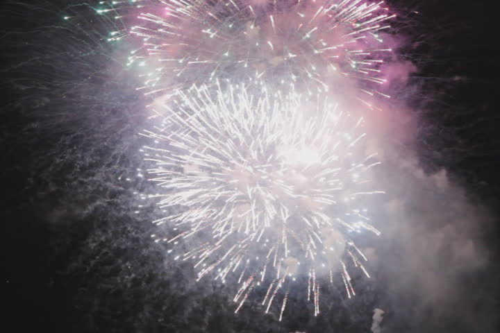 Fireworks! with sound. SD. Great fireworks display. Intense, with lots of colourful explosions and good sound. 