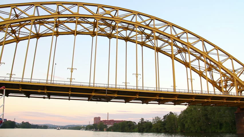 The 16th Street Bridge, a steel arch bridge spanning the Allegheny River in Pittsburgh, Pennsylvania.