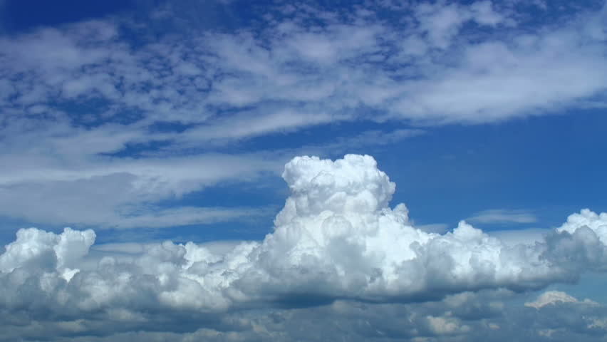Turbulent cloudscape with boiling clouds in motion (timelapse) 
