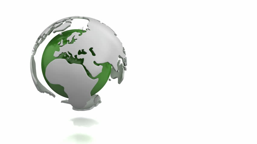 Rotating abstract green globe