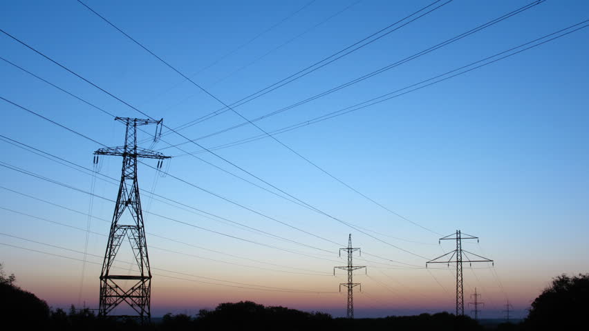 Power Lines on sunrise 