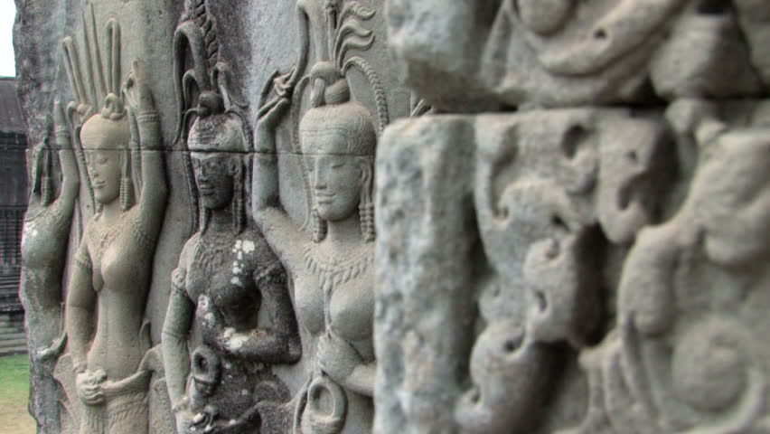 Bas Reliefs Sculpture Angkor Wat, Cambodia 