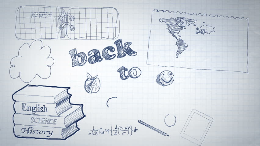 "Back to school" Scribbling Animation