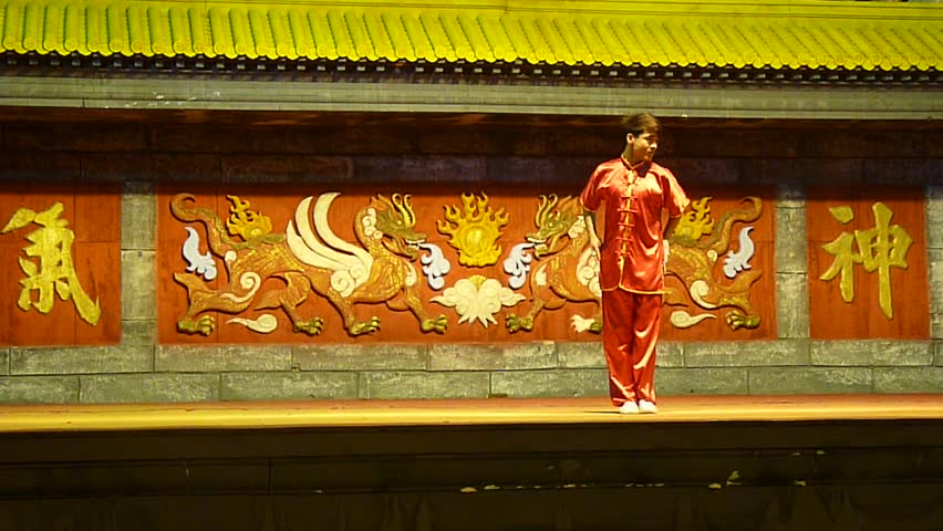 DUBAI, UAE - JANUARY 21: Chinese Martial Artist's contemporary Performance at annual Dubai Global Village Shopping Festival January 21, 2010 in Dubai, United Arab Emirates.
