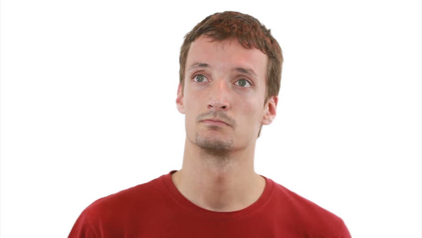 Guy has an impulse - white background