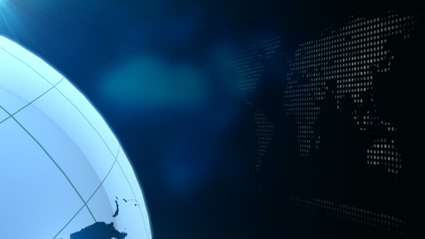 Computer-rendered animation for astronomical TV with turning blue globe.  