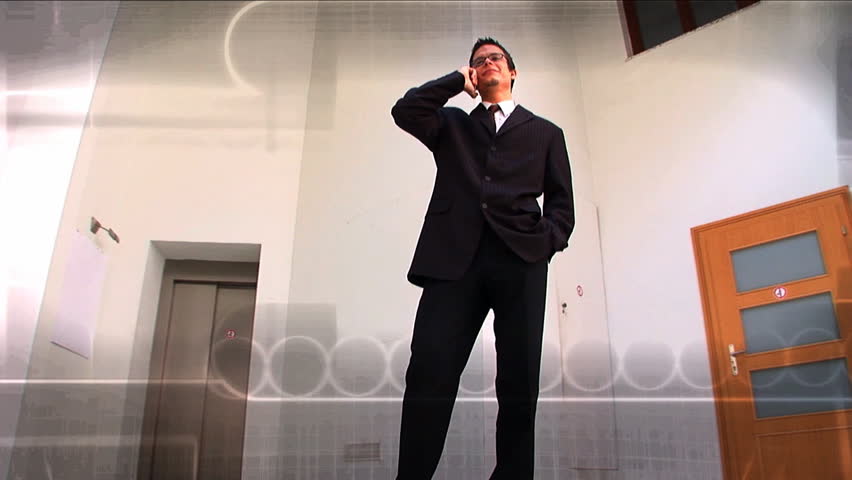 Corporate businessman in world of communication