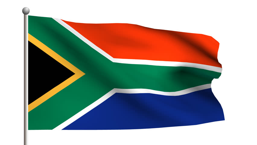 South Africa flag waving