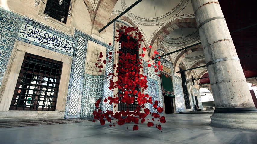 Vortix Rose Petals In Oriental Architecture / HD1080 / 30fps