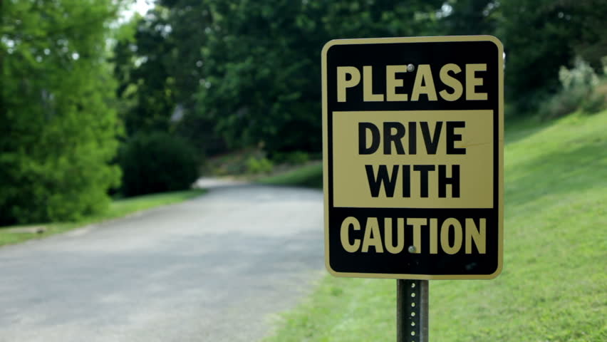 Drive with Caution Car leaving