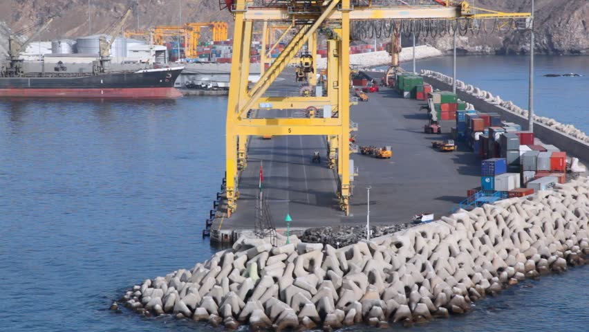 seaport of Muscat, Oman, view from top deck of sailing cruise liner