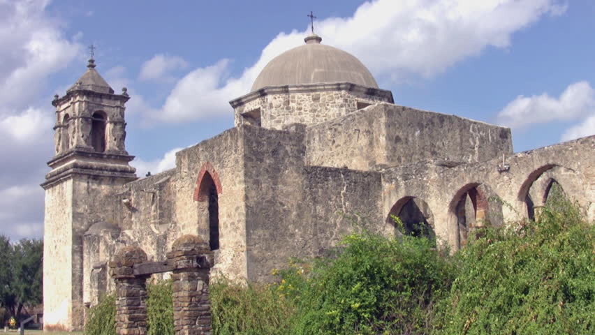 Video of Mission San Jose San Antonio Texas. Built by Spanish missionaries and local Indians 1720. 