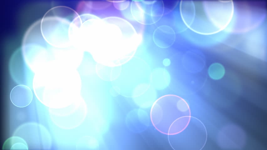 Loopable multicolored bubble-like particles falling down illuminated by a diagonal beam 
