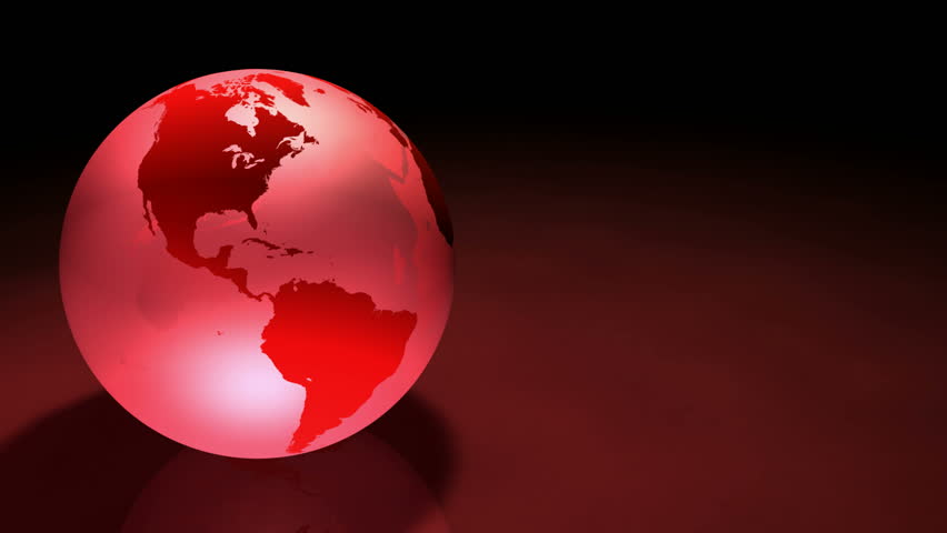 Glassy Red colored Earth Animation. Alpha Matte make it ready to be used on another background or Footage. Seamless Loop