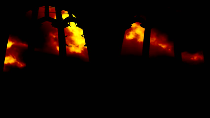 Looking through broken derelict church windows
