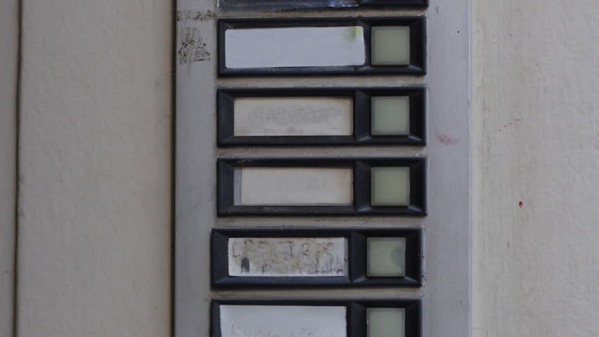 sequence of lots of different entry bells and intercoms