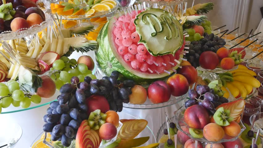 Different Fresh Fruits On Wedding Stock Footage Video 100