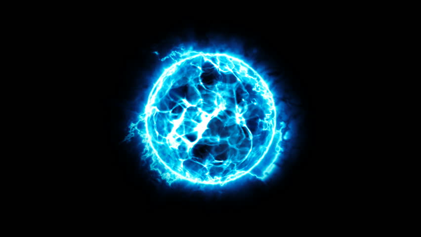 Abstract Blue Energy Ball On Stock Footage Video (100% Royalty-free