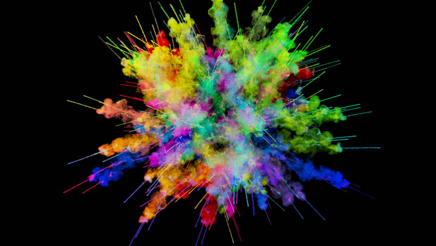 Explosion of Powder Isolated On Stock Footage Video (100% Royalty-free