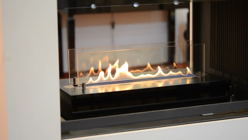 Modern Bio Fireplot Fireplace On Stock Footage Video 100