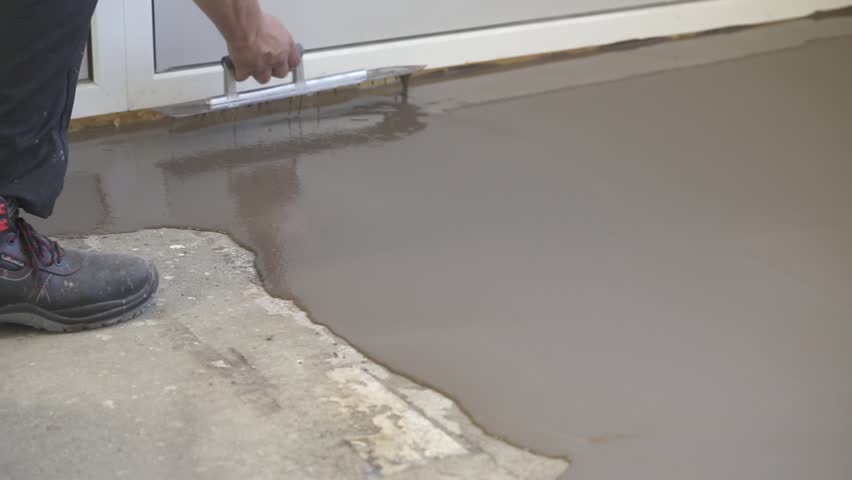 Laying Self Leveling Floor Screed And Stock Footage Video 100