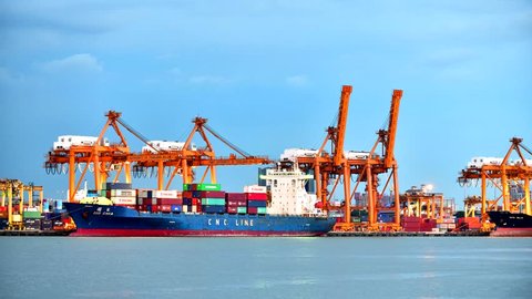Working At Bangkok Shipyard Time Stock Footage Video 100 Royalty